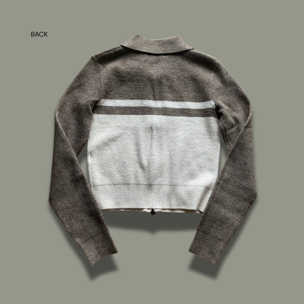 Colour Block Zip Cardigan - Picture 3 of 4